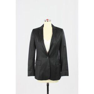 Aritzia T BABATON Black Wool Silk Cashmere Single Breasted Slim Blazer, Size 0
